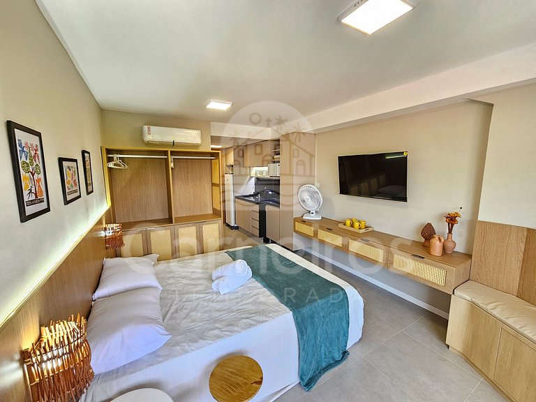 Studio Térreo-Carneiros Atlântico-Pé na areia (B033)