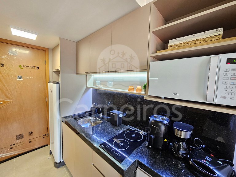 Studio Térreo-Carneiros Atlântico-Pé na areia (B033)