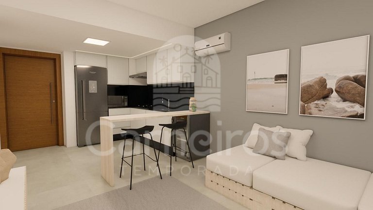 Flat Térreo no Carneiros Atlântico - Pé na areia (D003)