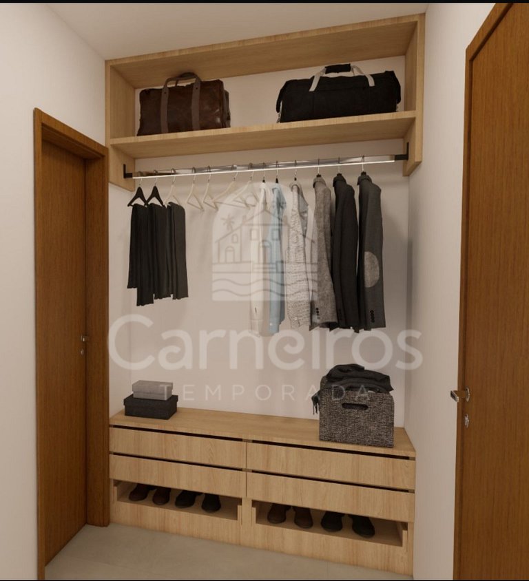 Flat Térreo no Carneiros Atlântico - Pé na areia (D003)