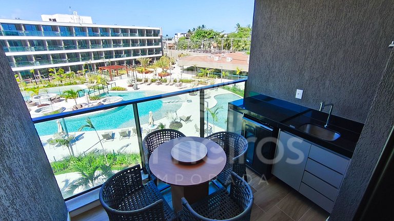 Studio Vista Piscina no Beach Class Verano (B12-3)