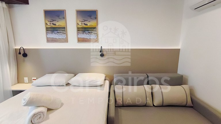 Studio no Carneiros Atlântico - Pé na areia - Melhor Localiz