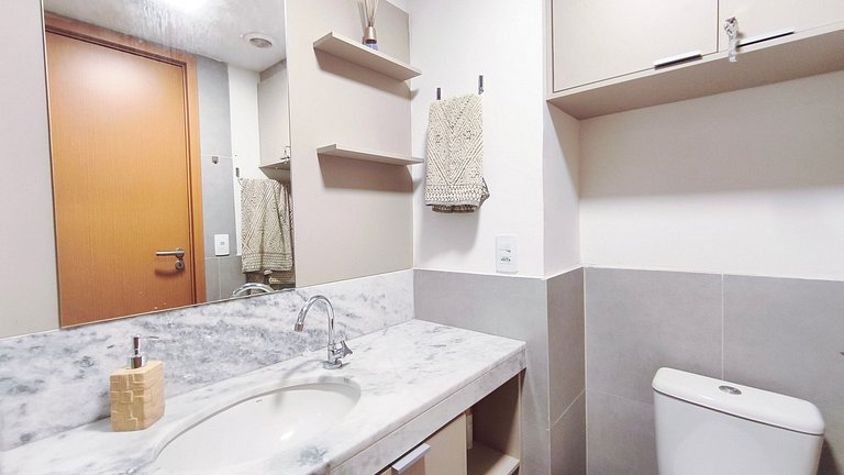 Carneiros | Vista piscina Flat Completo (D316)