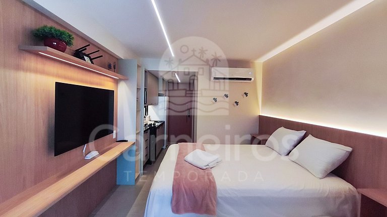 Studio no Carneiros Atlântico - Pé na areia (D106)