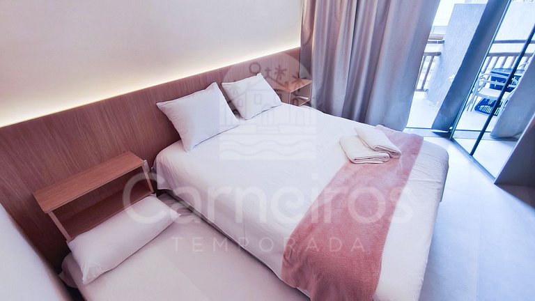 Studio no Carneiros Atlântico - Pé na areia (D106)