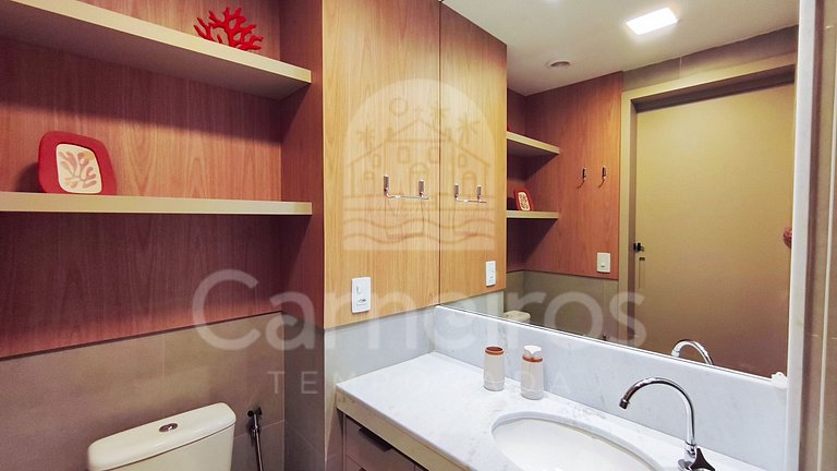 Studio no Carneiros Atlântico - Pé na areia (D106)