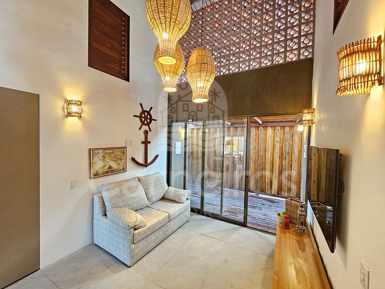 Bangalô c/ Piscina Privativa no Atlântico Praia dos Carneiro