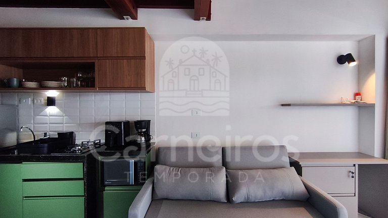 Studio no Carneiros Atlântico - Pé na areia (D324)