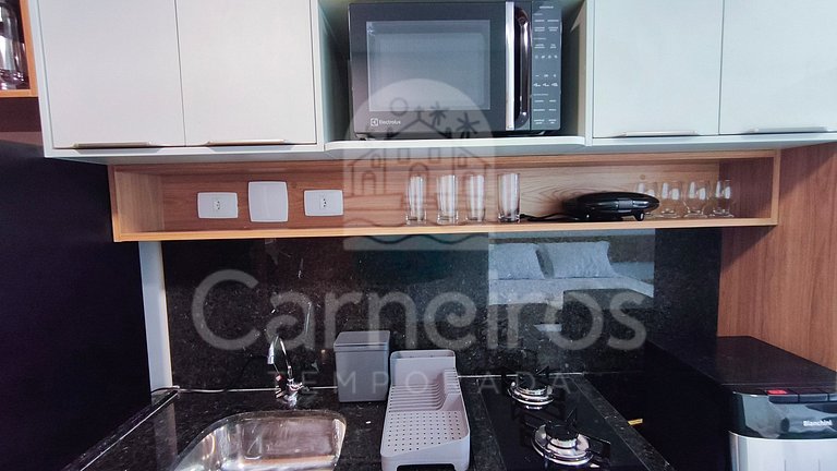 Studio no Carneiros Atlântico - Pé na areia (D120)