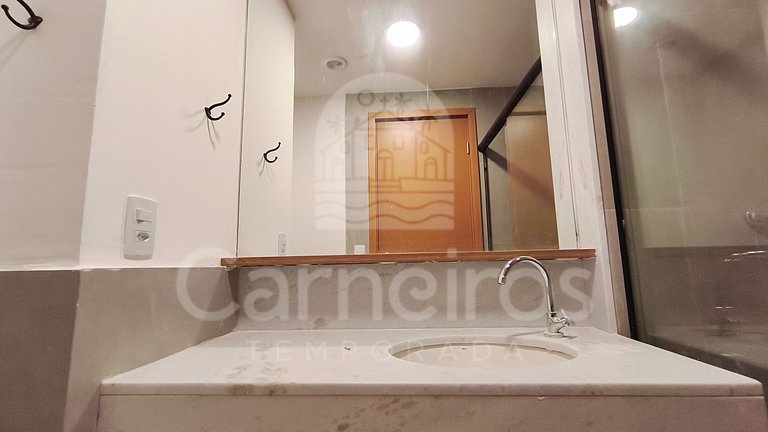 Studio no Carneiros Atlântico - Pé na areia (D206)