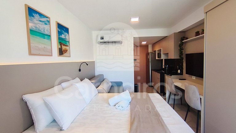 Studio no Carneiros Atlântico - Pé na areia (D208)