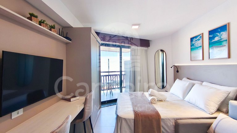 Studio no Carneiros Atlântico - Pé na areia (D208)