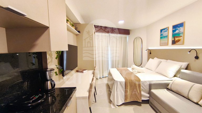 Studio no Carneiros Atlântico - Pé na areia (D208)