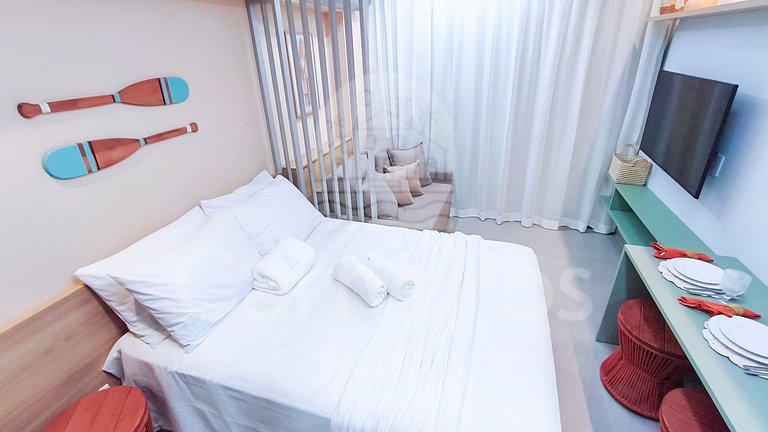 Studio Beira-Mar no Nomar Beach (B03-C)