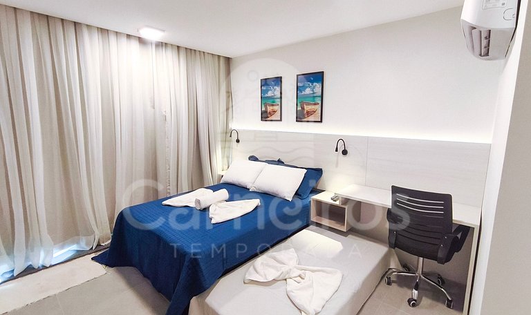 Apto no Carneiros Atlântico - Pé na areia (D019)