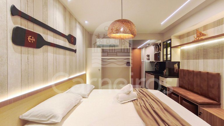 Studio no Carneiros Atlântico - Pé na areia (D228)