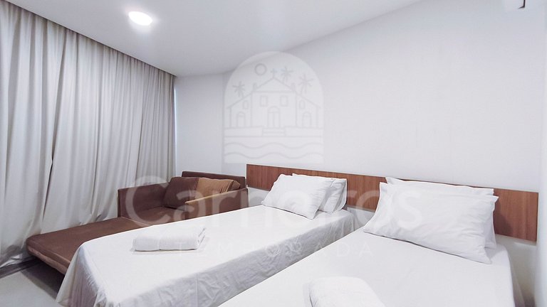 Studio no Carneiros Atlântico - Pé na areia (D112)