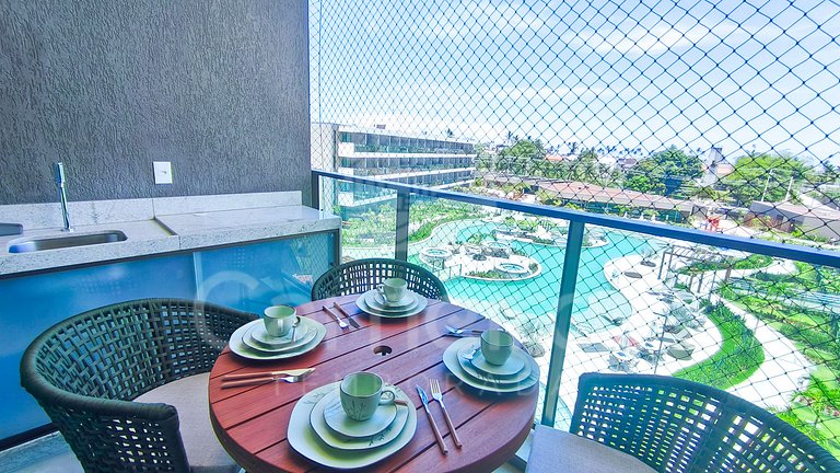 Studio Vista Piscina no Beach Class Verano (C15-2)