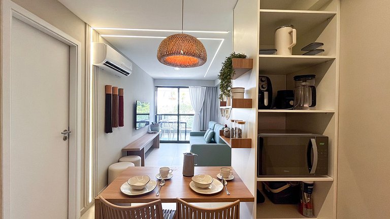 Carneiros | Varanda Gourmet e Vista Piscina(C08-5)