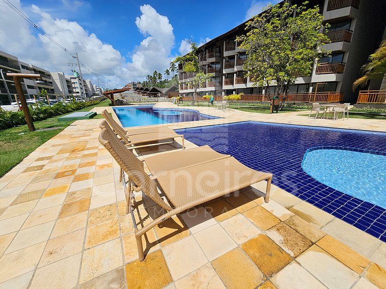 Studio no Carneiros Atlântico - Pé na areia - Melhor Localiz