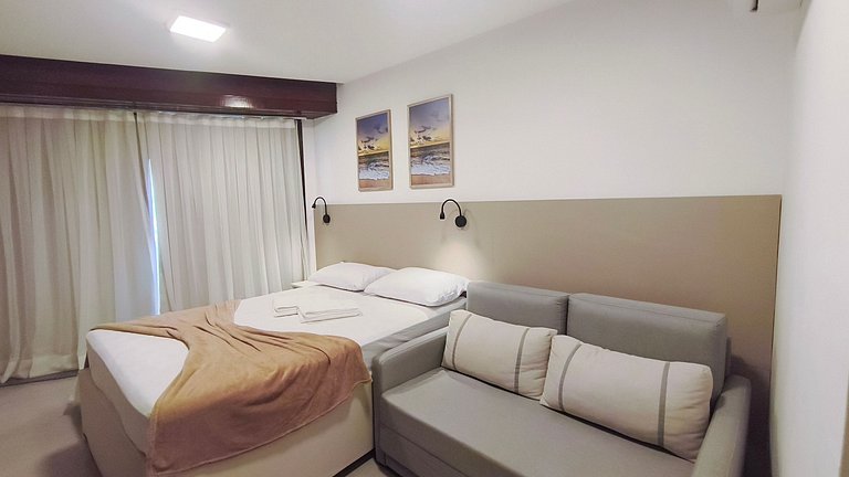 Studio no Carneiros Atlântico - Pé na areia - Melhor Localiz