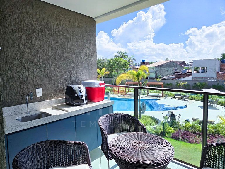 Studio em Resort | Vista Piscina (A06-3)