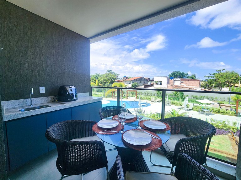 Studio em Resort | Vista Piscina (A06-3)