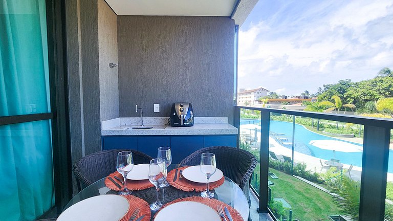 Studio em Resort | Vista Piscina (A06-3)