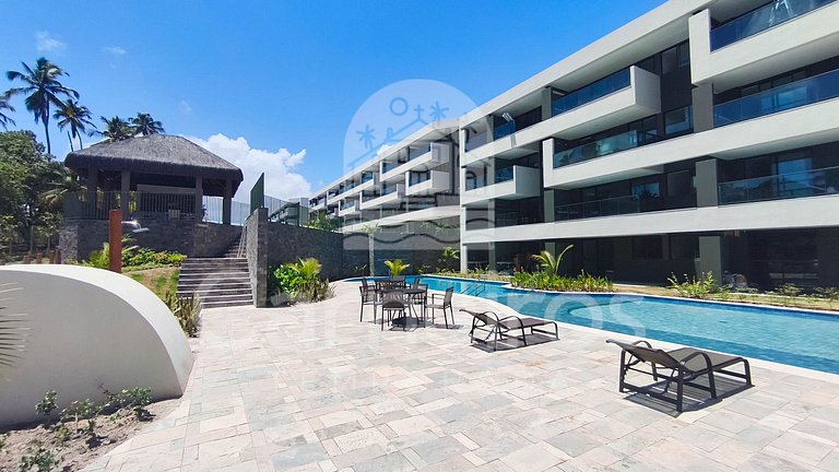 Carneiros | Varanda Gourmet e Vista Piscina(C08-5)