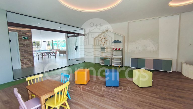 Carneiros | Varanda Gourmet e Vista Piscina(C08-5)