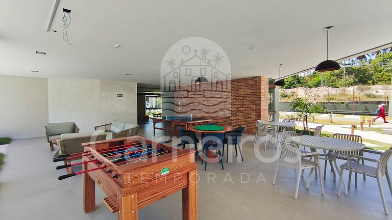 Carneiros | Varanda Gourmet e Vista Piscina(C08-5)