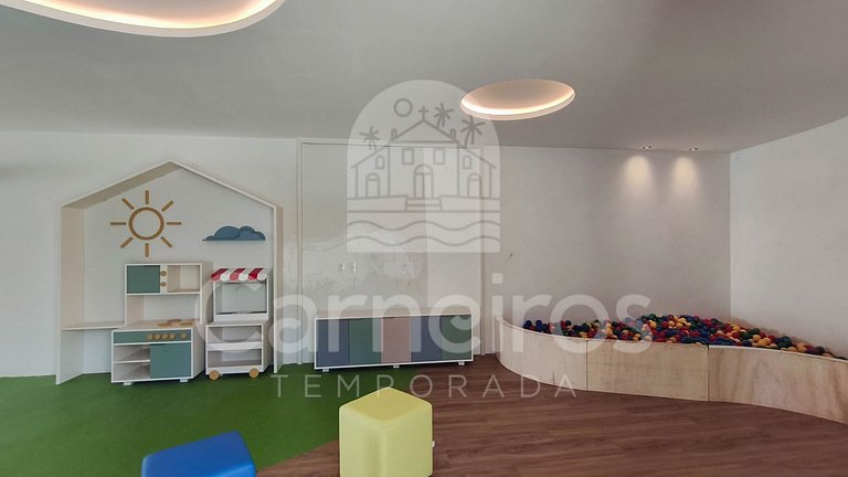 Carneiros | Varanda Gourmet e Vista Piscina(C08-5)