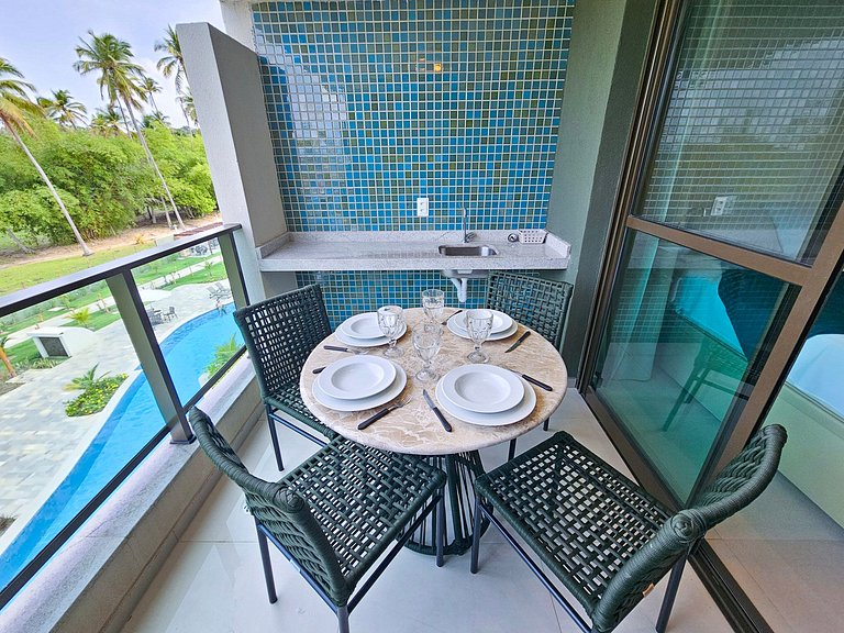 Studio em Resort | Vista Piscina (C09-3 GBR)