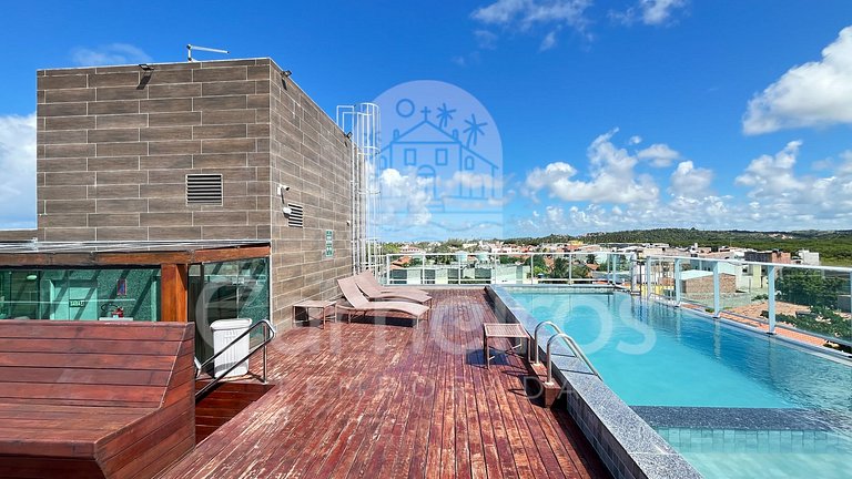 Lindo flat Studio no Beach Way Carneiros (C08)