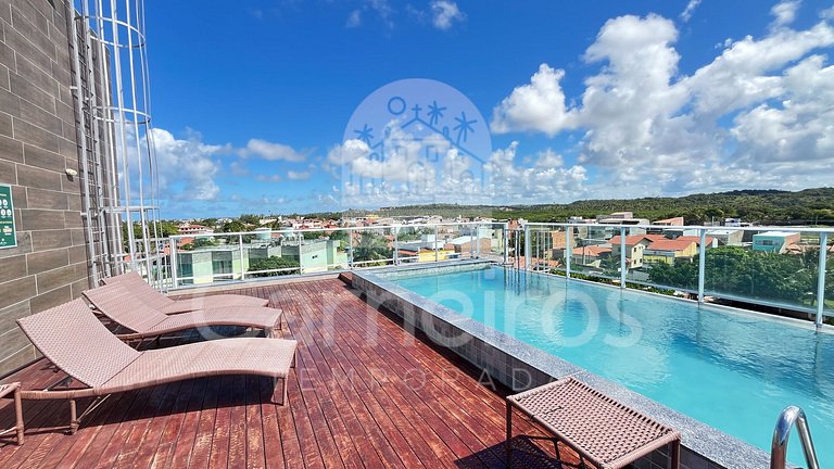 Lindo flat Studio no Beach Way Carneiros (C08)
