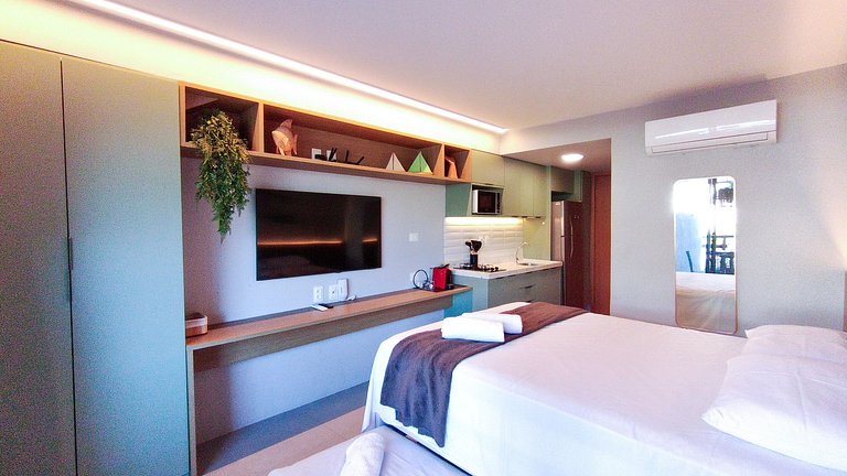 Studio no Carneiros Atlântico | Pé na areia (D018)