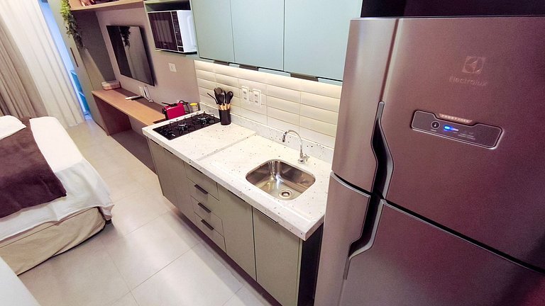 Studio no Carneiros Atlântico | Pé na areia (D018)