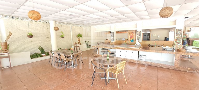 Flat 2 Quartos no Beach Class Muro Alto (D203)