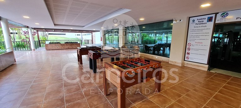 Flat 02 Quartos no Beach Class Muro Alto (D303)