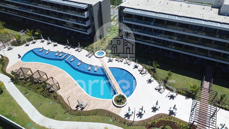 Studio em Resort | Vista Piscina (A06-3)