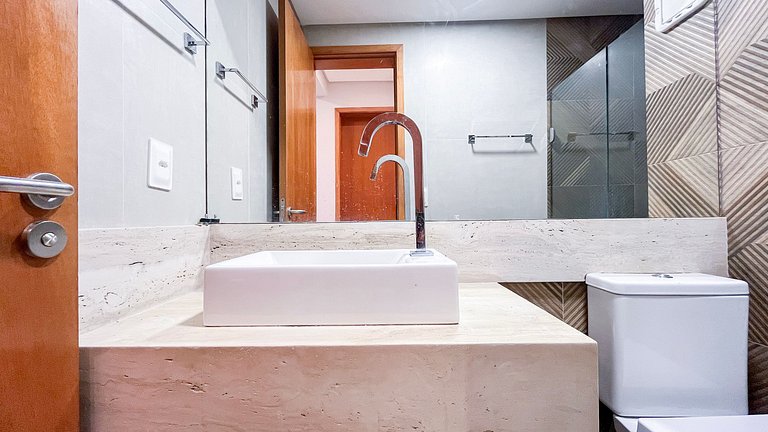 Beira-Mar | Vista Piscina | Flat Oka Beach (D05-5)
