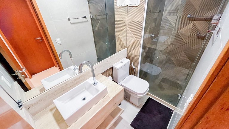 Beira-Mar | Vista Piscina | Flat Oka Beach (D05-5)