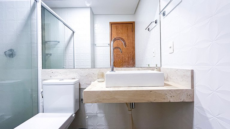 Beira-Mar | Vista Piscina | Flat Oka Beach (D05-5)