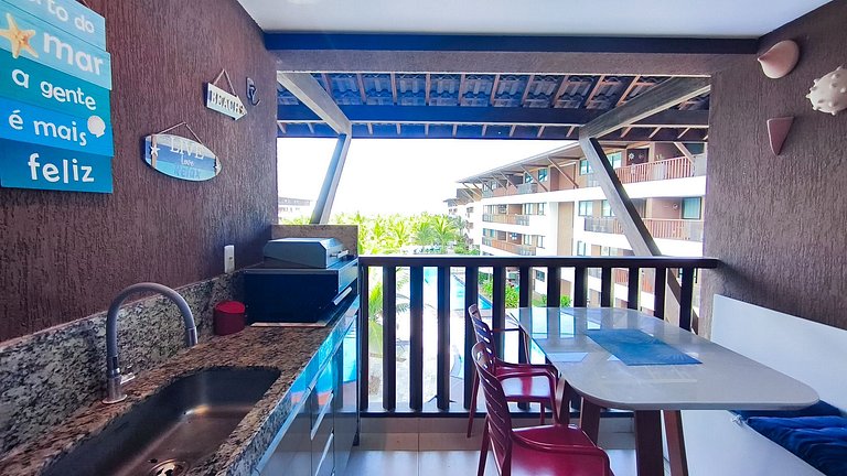 Flat com Varanda Gourmet | Resort (CBL B14-7)