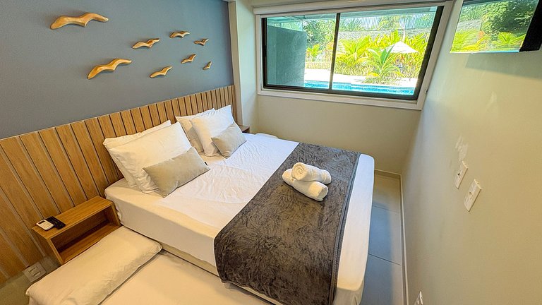 Flat 1QT | Resort com Vista para Piscina (X8-2)