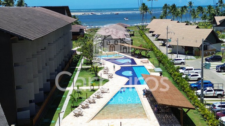 Carneiros | Vista piscina Flat Completo (D316)